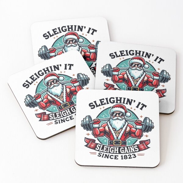 Item preview, Santa Sleighin' It Gym Fitness Sleigh Gains  designed and sold by KokkoCanada.