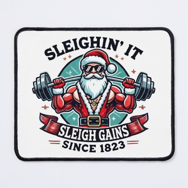 Item preview, Santa Sleighin' It Gym Fitness Sleigh Gains designed and sold by KokkoCanada.