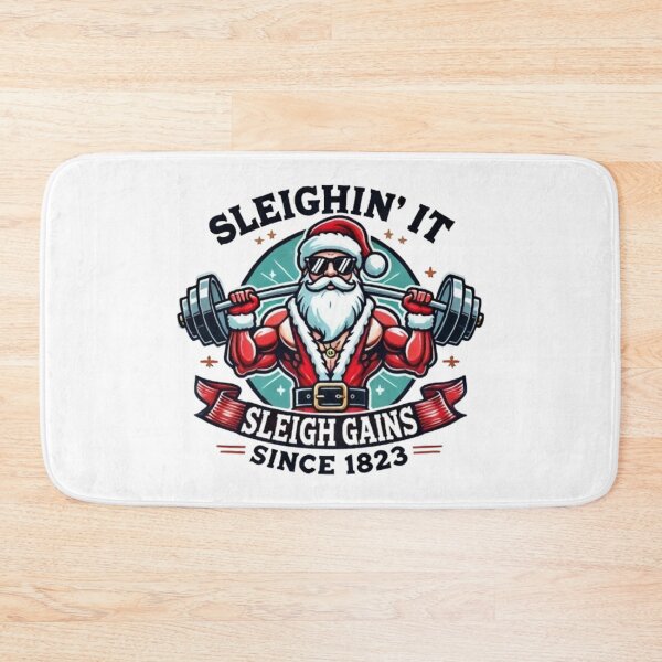 Item preview, Santa Sleighin' It Gym Fitness Sleigh Gains  designed and sold by KokkoCanada.
