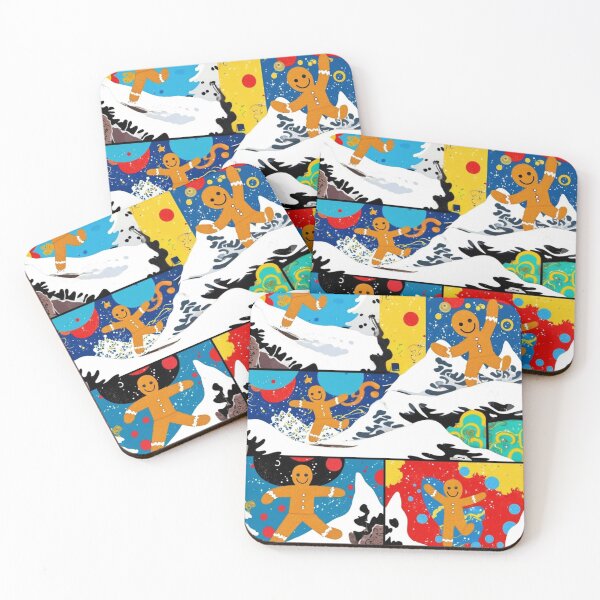 Item preview, ABSTRACT COLORFUL GINGERBREAD MAN ART SNOW WINTER designed and sold by Arts4U.