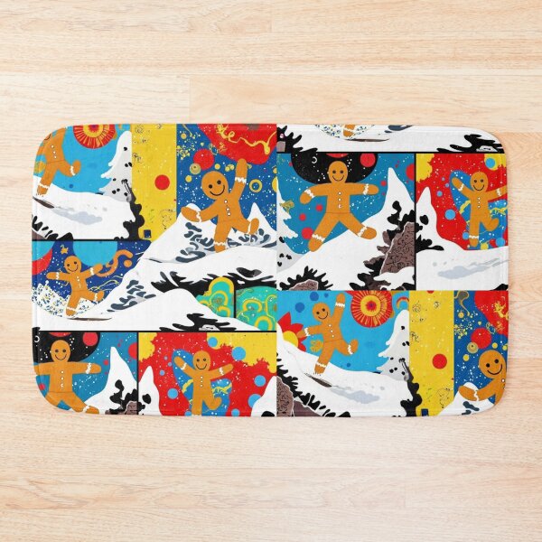 Item preview, ABSTRACT COLORFUL GINGERBREAD MAN ART SNOW WINTER designed and sold by Arts4U.