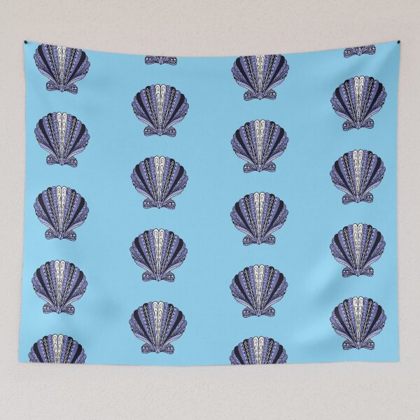 Item preview, Light Blue Tribal Clam Sea Shell  designed and sold by Steeb757.