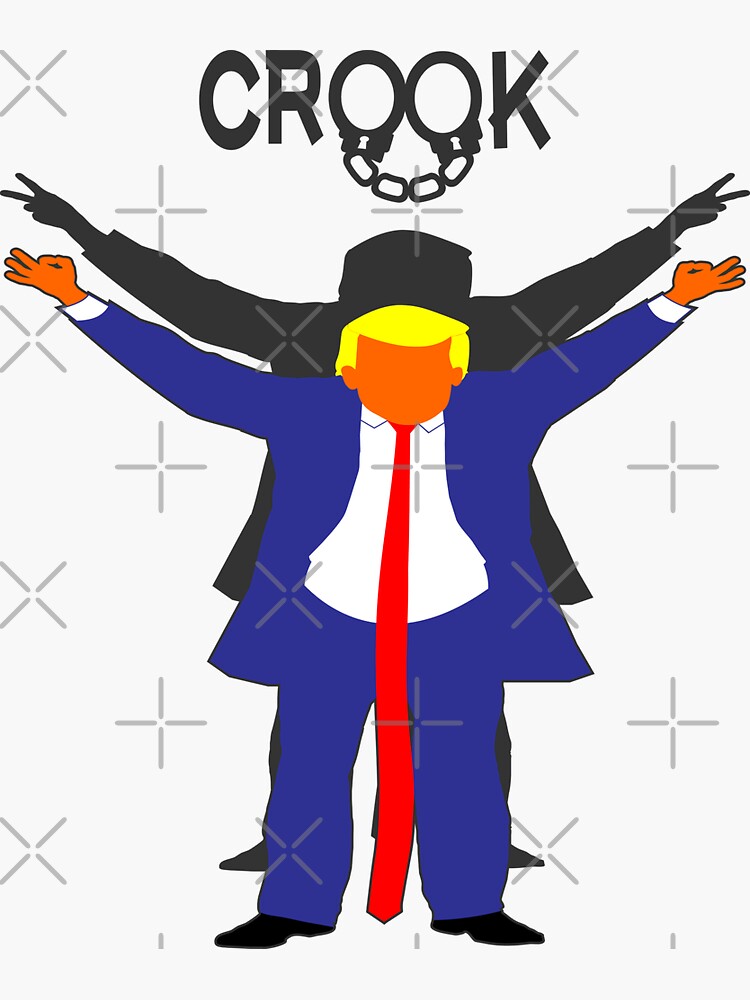 Thumbnail 3 of 3, Sticker, Crook Trump designed and sold by EthosWear.