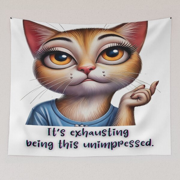 Item preview, Unimpressed Cat – Funny Attitude Pet Art designed and sold by gleefulme.
