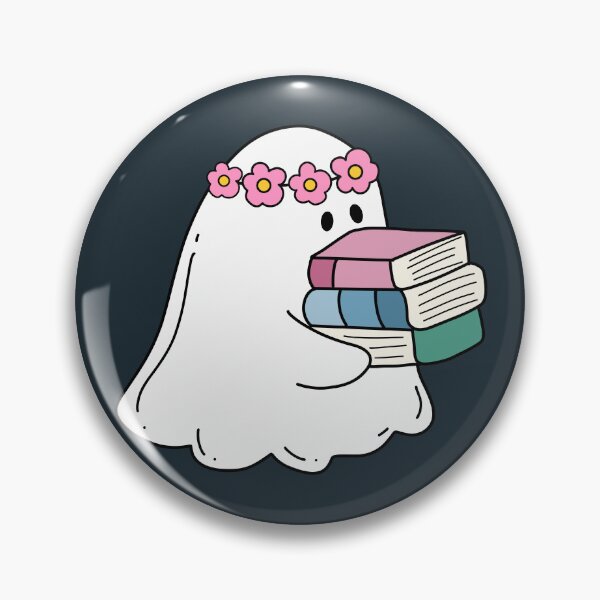 Item preview, Cute ghost with floral crown carrying books designed and sold by Neadoodles.