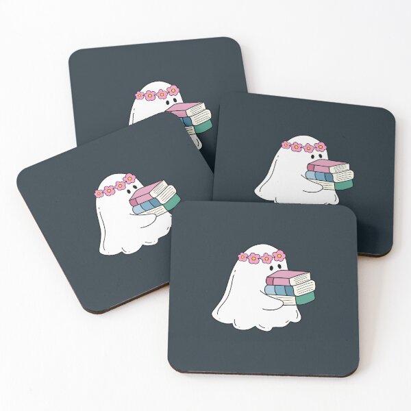 Item preview, Cute ghost with floral crown carrying books designed and sold by Neadoodles.
