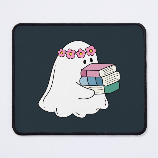 Item preview, Cute ghost with floral crown carrying books designed and sold by Neadoodles.