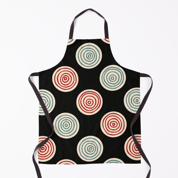 Item preview, Hand Drawn Red and Green Concentric Circles on Black Polka Dot Pattern designed and sold by schorrnuff.
