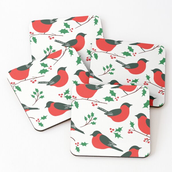 Item preview, Little Birds with Red Bellies and Holly and Berries designed and sold by KShedenhelm.