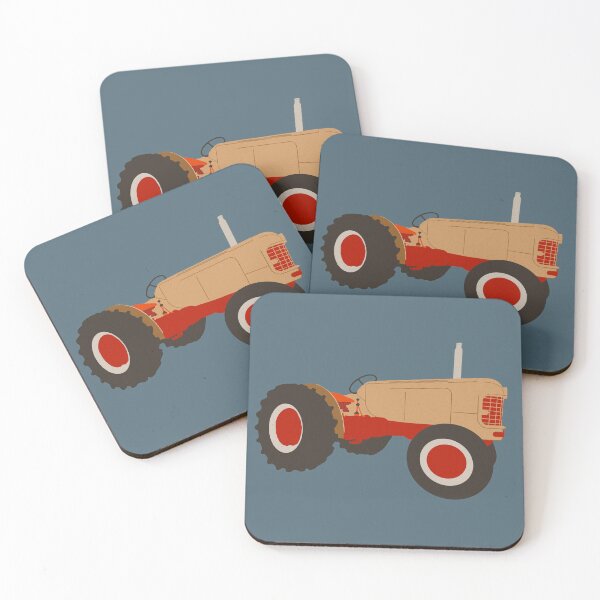 Item preview, Red and cream Tractor illustration designed and sold by SEADOGPRINTS.