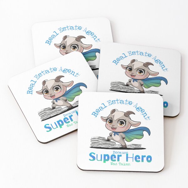 Item preview, Real Estate Agent Because Super Hero Was Taken - Goat Superhero designed and sold by Wicked Title.