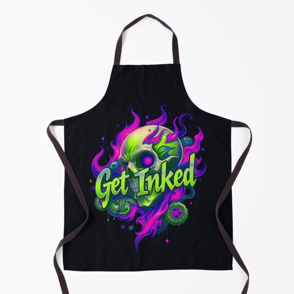 Item preview, Get Inked Cool Fire Skull Tattoo Design designed and sold by TheArtOfPat.