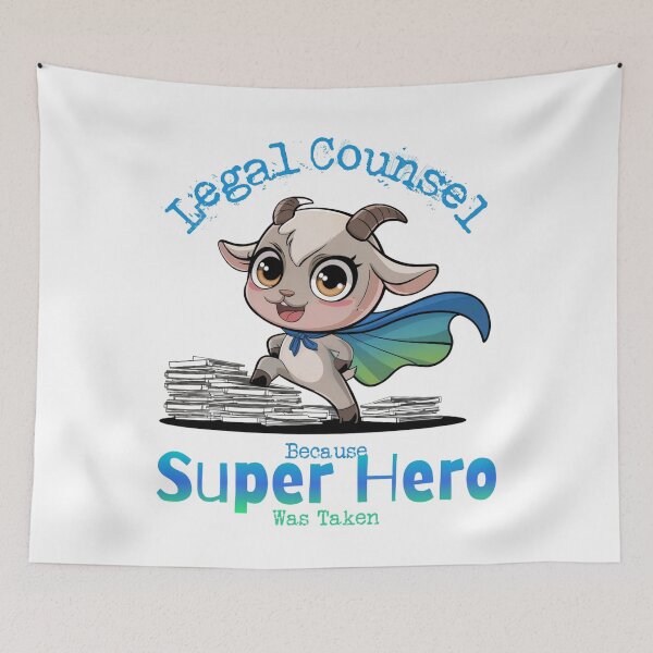 Item preview, Legal Counsel Because Super Hero Was Taken - Goat Superhero designed and sold by Wicked Title.