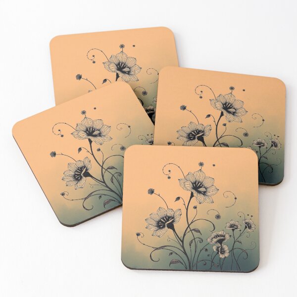 Item preview, minimalistic ink flower art designed and sold by melissabeta.