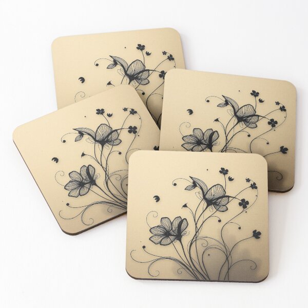 Item preview, minimalistic ink flower art designed and sold by melissabeta.