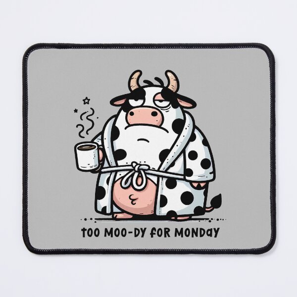 Item preview, Cow in a Robe Drinking Coffee designed and sold by FrozenRoscoe.