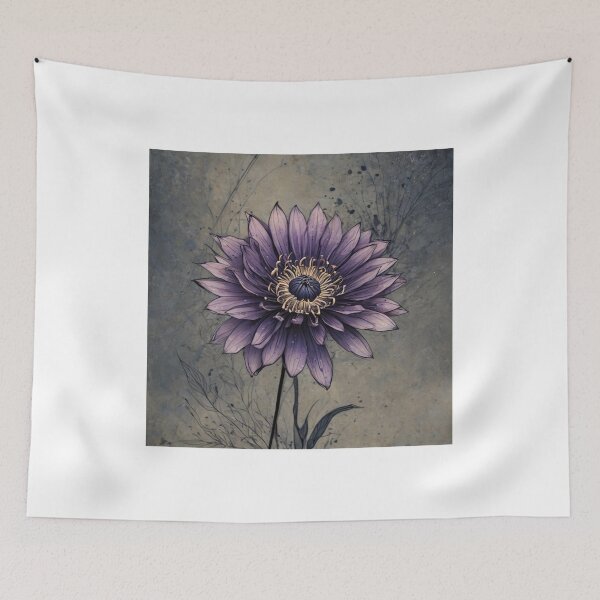 Item preview, ink drawn flower I designed and sold by melissabeta.
