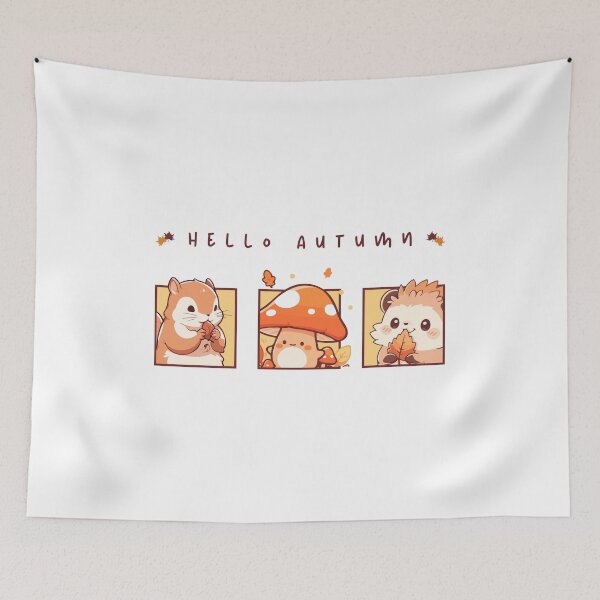 Item preview, Hello Autumn! Cute Season Thanksgiving and Fall Color Animals Lovers designed and sold by Loyaltees Apparel.