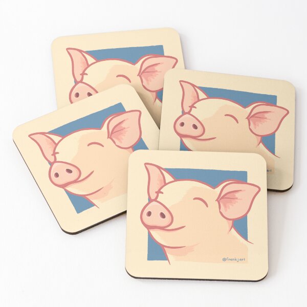 Item preview, Cute Pig with a Smile Drawing designed and sold by Frank J. Art.