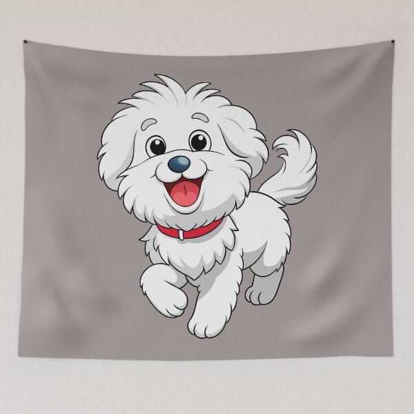 Item preview, Happy Bichon Frise Prancing Art designed and sold by iwcus.