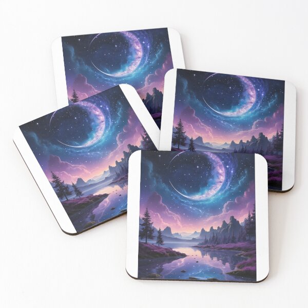 Item preview,  Enchanted Night Landscape with Starry Crescent Reflection designed and sold by PRIME4YOU.