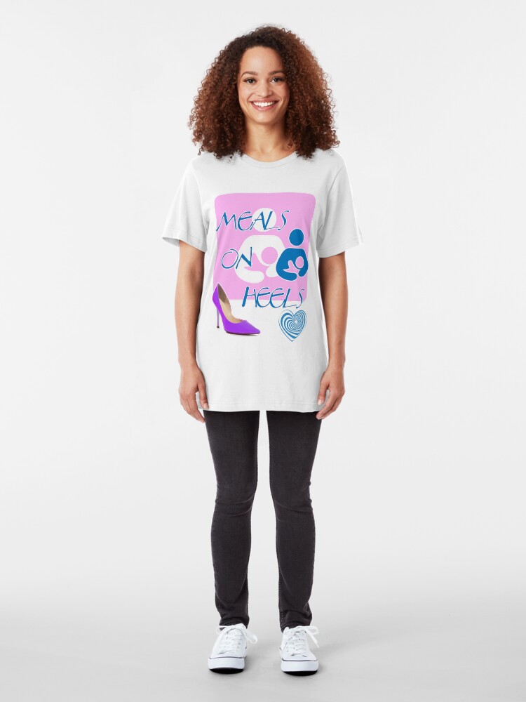 Alternate view of Meals on Heels! Breastfeeding Tee Slim Fit T-Shirt