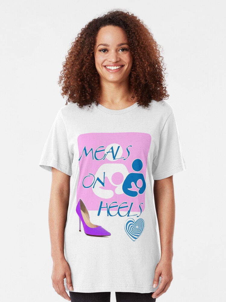 Alternate view of Meals on Heels! Breastfeeding Tee Slim Fit T-Shirt