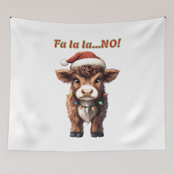 Item preview, Grumpy Christmas Highland Cow designed and sold by QuirkyChicArts.