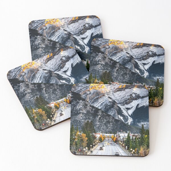 Item preview, Banff main street with Mount Rundle and Alpenglow designed and sold by Kana Photography.