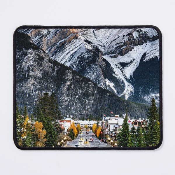 Item preview, Banff main street with Mount Rundle and Alpenglow designed and sold by Kana Photography.