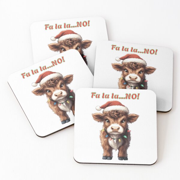 Item preview, Grumpy Christmas Highland Cow designed and sold by QuirkyChicArts.