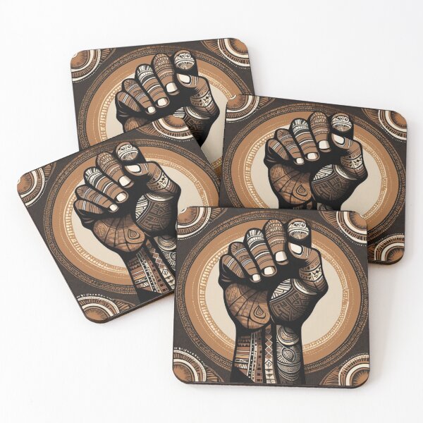 Item preview, African Kente Black Fist Design 2 designed and sold by AnkhLyfeApparel.