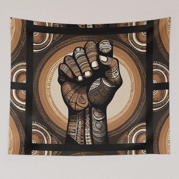 Item preview, African Kente Black Fist Design 2 designed and sold by AnkhLyfeApparel.