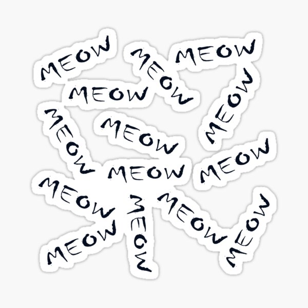 Meow, cat meowing design pattern Sticker