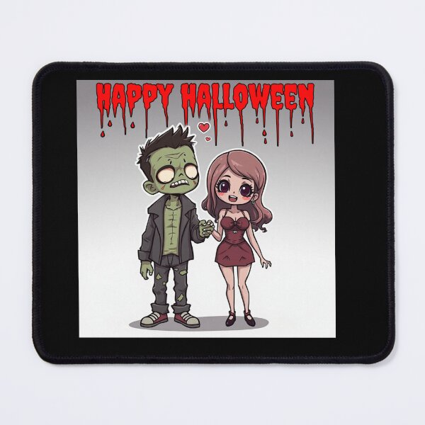 Item preview, Happy Halloween Zombie Couple designed and sold by KnottyToons.
