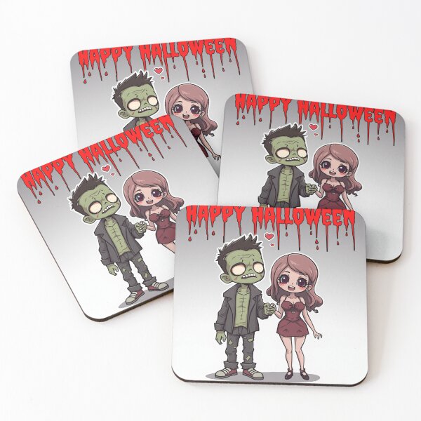 Item preview, Happy Halloween Zombie Couple  designed and sold by KnottyToons.