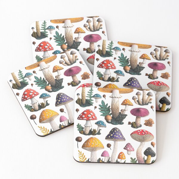 Item preview, Whimsical mushroom-themed pin set with colorful toadstools, chanterelles, and shiitakes, featuring enchanting nature details. designed and sold by Jasava Shop.