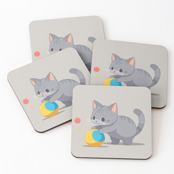 Item preview, Playful grey kitty designed and sold by PawPurfect.