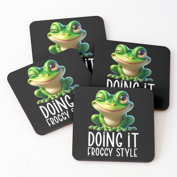 Item preview, Froggy style - funny winking cartoon frog designed and sold by EvergreenWhimsy.
