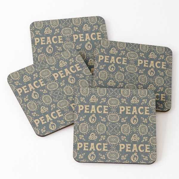 Item preview, Grunge-Style Peace Holiday Mug – Elegant Christmas Typography in Gold designed and sold by HahaHandlesHub.