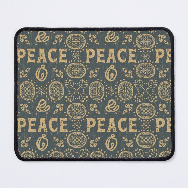 Item preview, Grunge-Style Peace Holiday Mug – Elegant Christmas Typography in Gold designed and sold by HahaHandlesHub.