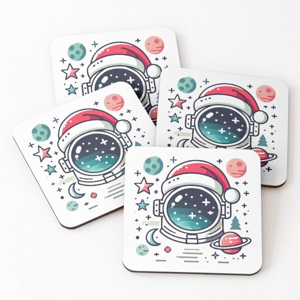 Item preview, Festive Astronaut Christmas in Space Illustration designed and sold by lubushop1.