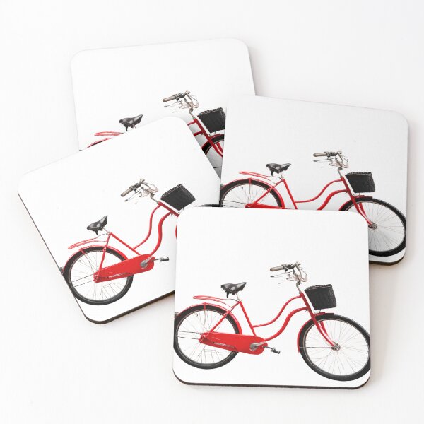 Item preview, A red bicycle with a basket on the front designed and sold by PWDigitalArt.