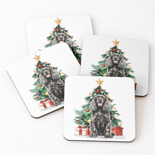 Item preview, Cocker Spaniel Dog - black - Christmas Tree Watercolor designed and sold by wotsthis.
