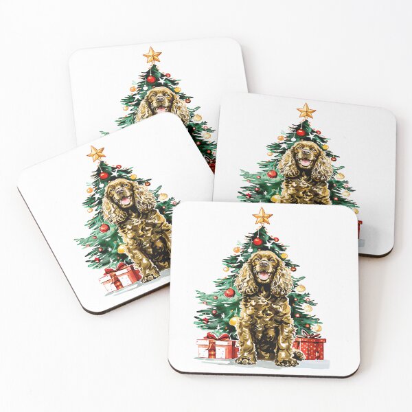 Item preview, Cocker Spaniel Dog - gold - Christmas Tree Watercolor designed and sold by wotsthis.