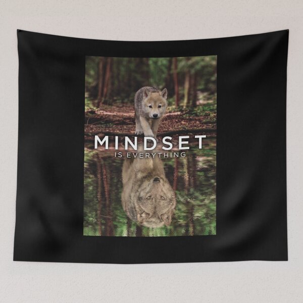 Item preview, Mindset Is Everything, Wolf Inspiration - Success Motivational designed and sold by chantastical.