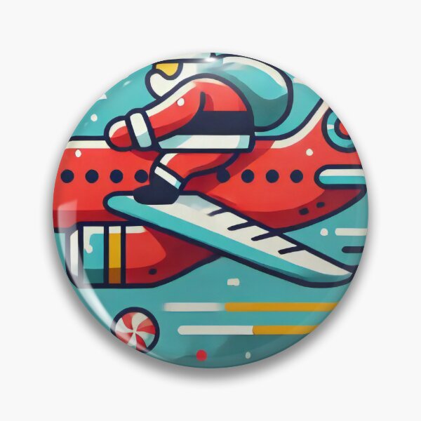 Item preview, Santa Flying on Airplane Christmas Illustration designed and sold by lubushop1.