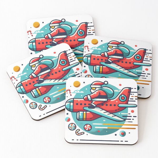 Item preview, Santa Flying on Airplane Christmas Illustration designed and sold by lubushop1.