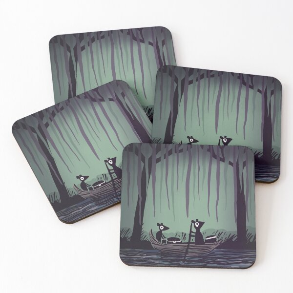Item preview, Two beings travel in a rowboat through a forest designed and sold by Laksen.