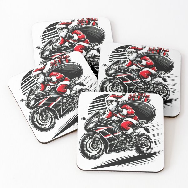 Item preview, Santa Riding a Fast Motorcycle Delivering Christmas Gifts designed and sold by lubushop1.